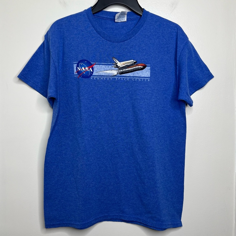 NASA Kennedy Space Center T Shirt Youth Large Unisex Blue